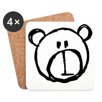Simple Teddy Bear Dessin Team Teddi - Dessous de verre (lot de 4) - blanc - Devant