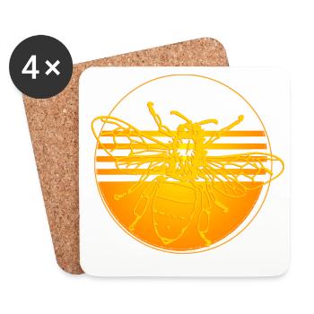 Bee honey bee - Coasters (set of 4) - white - Front