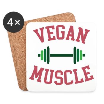 Vegan Muscle - Coasters (set of 4) - white - Front