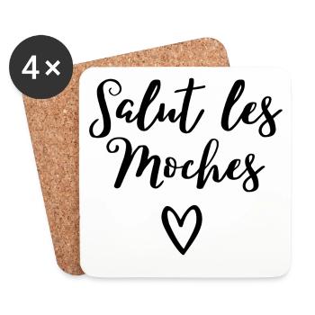 meilleure copine, meilleure amie, meilleure maman - Dessous de verre (lot de 4) - blanc - Devant