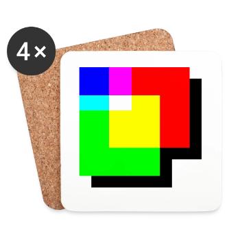 RGB Color Corner Additive Color Mixing - Coasters (set of 4) - white - Front