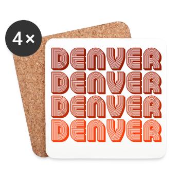 Police de caractères Denver Retro Block - Dessous de verre (lot de 4) - blanc - Devant