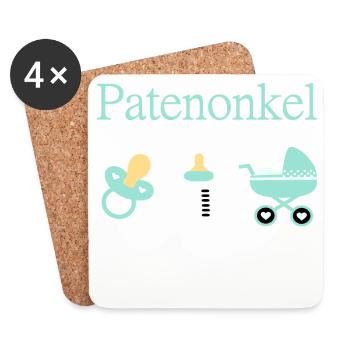 Patenonkel Geburt Junge Taufe - Untersetzer (4er-Set) - Weiß - Vorne