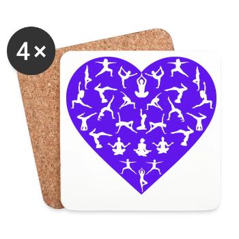 Yoga Pose Love - Yoga Apparel - Coasters (set of 4) - white - Front