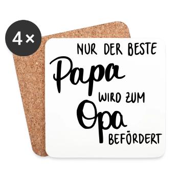 Nur der beste Papa wird zum Opa befördert - Untersetzer (4er-Set) - Weiß - Vorne
