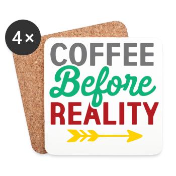 Le café avant la réalité - Dessous de verre (lot de 4) - blanc - Devant