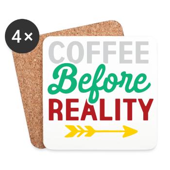 Le café avant la réalité - Dessous de verre (lot de 4) - blanc - Devant