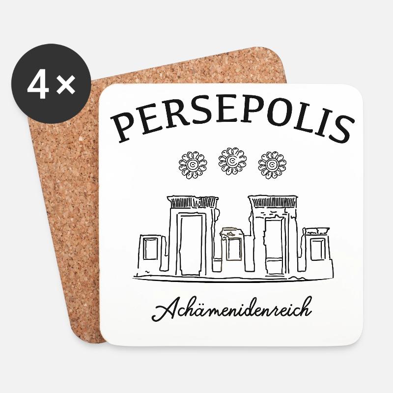 Iran, Persepolis, excavation site - Coasters (set of 4) - white