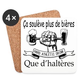 HARD ATHLETIC DRINK, c'est pas évident comme sport - Dessous de verre (lot de 4) - blanc - Devant