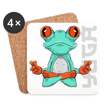 Frog Yoga - Coasters (set of 4) - white - Front