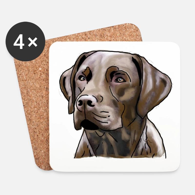 Labrador - Untersetzer (4er-Set) - Weiß