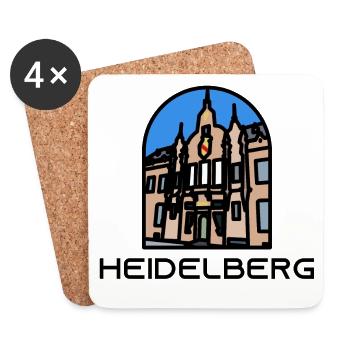Heidelberg - University Library - Coasters (set of 4) - white - Front