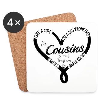Les Cousins - Dessous de verre (lot de 4) - blanc - Devant