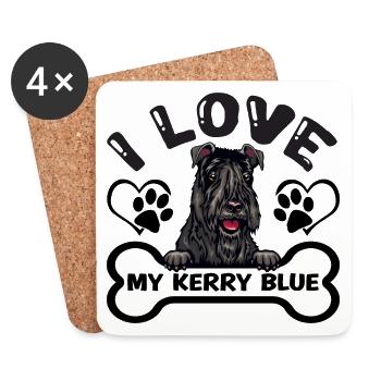 Kerry Blue Terrier Mom I Love my Sayings - Coasters (set of 4) - white - Front