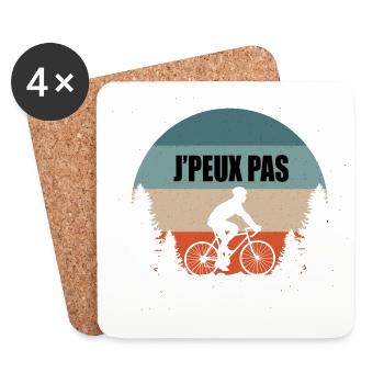 J'peux pas j'ai vélo retro - Coasters (set of 4) - white - Front