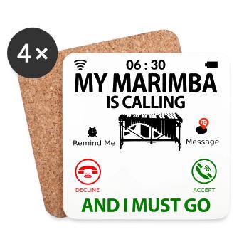 Marimba Player Bell Player of funny sayings - Coasters (set of 4) - white - Front