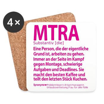 MTRA Radiologie Abschied Sprüche für Kollegin - Untersetzer (4er-Set) - Weiß - Vorne