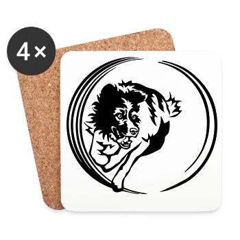 Border Collie - Untersetzer (4er-Set) - Weiß - Vorne