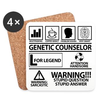 Genetic Counselor Genetic Counselor Dad Sayings - Coasters (set of 4) - white - Front