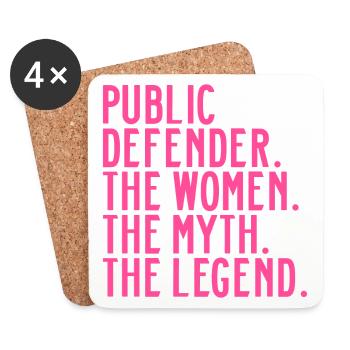 Public Defender Girl Public Defender Sayings - Coasters (set of 4) - white - Front
