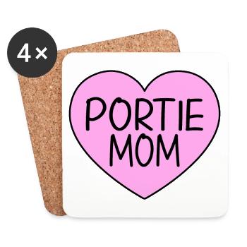 Portuguese Water Dog Portie PWD Mom Mama Frauchen - Untersetzer (4er-Set) - Weiß - Vorne