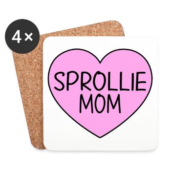 Sprollie Maman Chien Mama Maîtresse Coeur Rose - Dessous de verre (lot de 4) - blanc - Devant