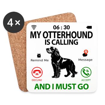 Otterhound Otter Dog drôle drôle Dire humour - Dessous de verre (lot de 4) - blanc - Devant