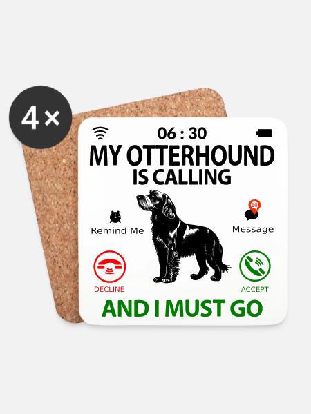 Otterhound Otterhund Lustig Witzig Spruch Humor - Untersetzer (4er-Set) - Weiß