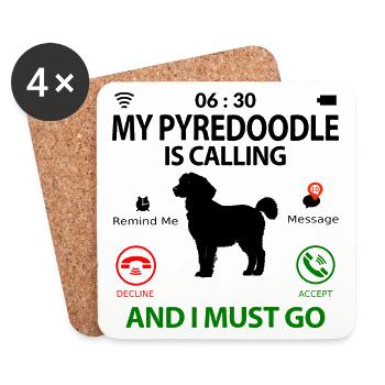 Standard Pyredoodle Lustige Spruch Witzig humor - Untersetzer (4er-Set) - Weiß - Vorne