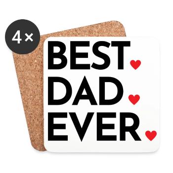 Bester Papa aller Zeiten - Must-Have-Geschenk für Väter - Untersetzer (4er-Set) - Weiß - Vorne