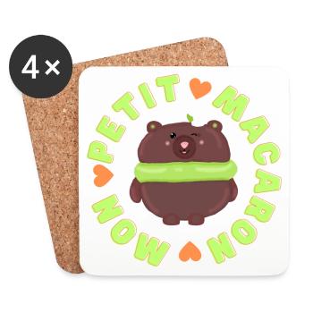 mon petit macaron bear - Coasters (set of 4) - white - Front