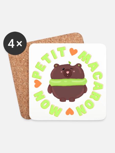 mon petit macaron bear - Coasters (set of 4) - white