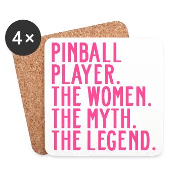 Pinball Flippern Pinballspielerin Sprüche Lustige - Untersetzer (4er-Set) - Weiß - Vorne