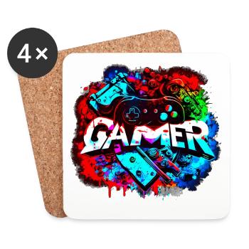 Gamer - gaming & video games - Coasters (set of 4) - white - Front