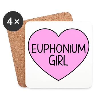 Euphonium Euphonist Girl Mama Herz Pink - Untersetzer (4er-Set) - Weiß - Vorne
