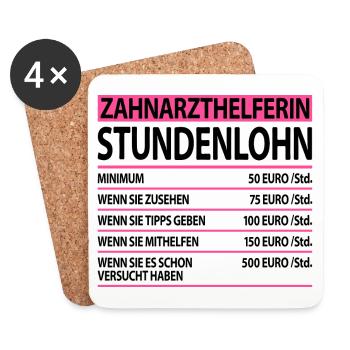 Zahnarzthelferin Abschiedsgeschenk Sprüche Lustige - Untersetzer (4er-Set) - Weiß - Vorne