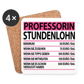 Professorin Lustige Sprüche Witzig Dankeschön - Untersetzer (4er-Set) - Weiß - Vorne
