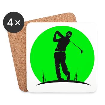 Golf, Golf, Vintage Golf - Untersetzer (4er-Set) - Weiß - Vorne