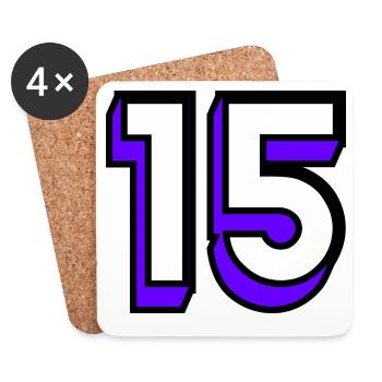 15. 15 YEARS. 15th ANNIVERSARY. BIRTHDAY 15 YEARS. - Coasters (set of 4) - white - Front