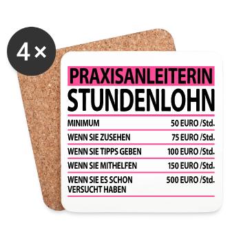 Praxisanleiterin Abschied Kollegin Pflege Sprüche - Untersetzer (4er-Set) - Weiß - Vorne