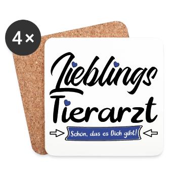 Dankeschön Danke sagen an Tierarzt Tierarztpraxis - Untersetzer (4er-Set) - Weiß - Vorne