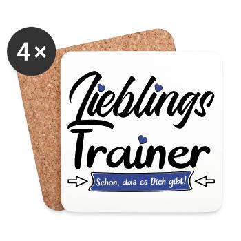 Dankeschön Danke sagen an Trainer Fussballtrainer - Untersetzer (4er-Set) - Weiß - Vorne
