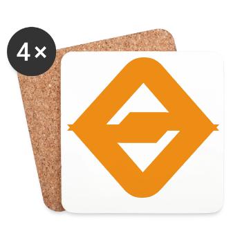 Cooles digitales Abzeichen-Emblem-Logo - Untersetzer (4er-Set) - Weiß - Vorne