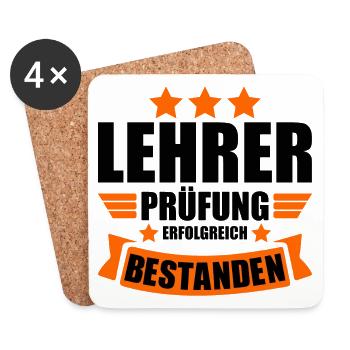 Lehrabschlussprüfung Lehrerprüfung bestanden - Untersetzer (4er-Set) - Weiß - Vorne