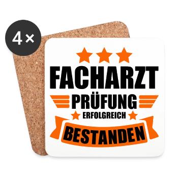 Facharztprüfung Bestanden Facharzt Abschluss - Untersetzer (4er-Set) - Weiß - Vorne
