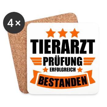 Tierarzt Abschluss Abschlussprüfung bestanden - Untersetzer (4er-Set) - Weiß - Vorne