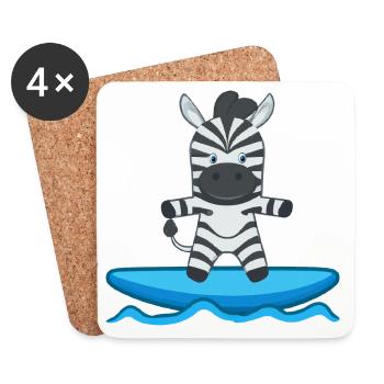Surf zébré - Dessous de verre (lot de 4) - blanc - Devant