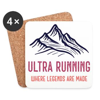 Ultra Running - où les légendes sont faites - Dessous de verre (lot de 4) - blanc - Devant
