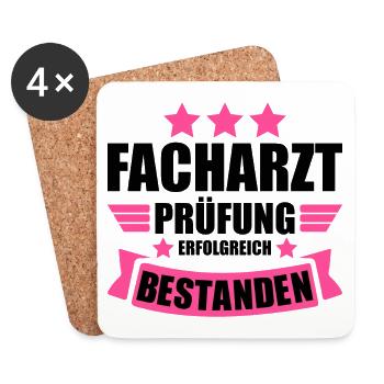 Facharztprüfung zum Facharzt Abschluss Bestanden - Untersetzer (4er-Set) - Weiß - Vorne