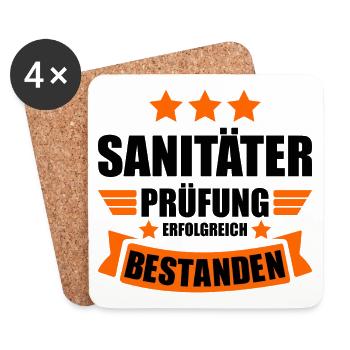 Notfallsanitäter Abschluss Prüfung bestanden - Untersetzer (4er-Set) - Weiß - Vorne
